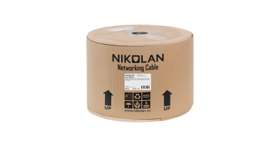 Кабель NIKOLAN S/FTP, 4 пары, Кат.6a, 23 AWG, внутренний, PVC, 305м 